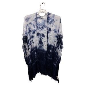 Blue Tie-Dye Kimono Cardigan
